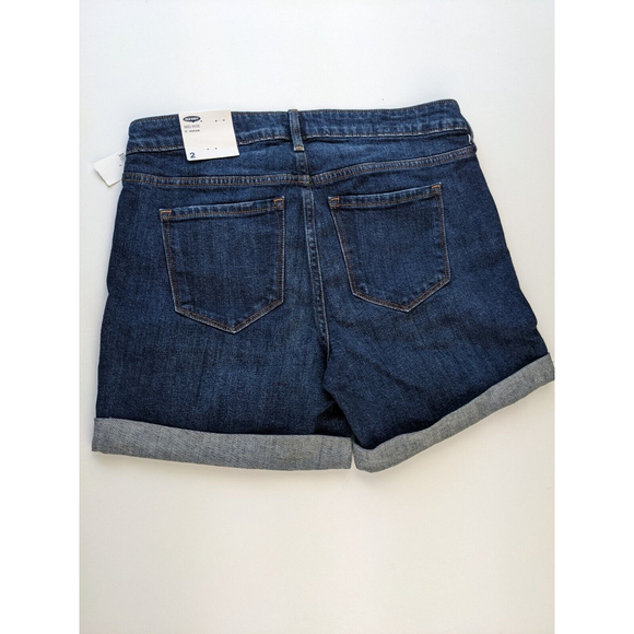 Old Navy Womens Jeans Short Pleated Hem Distressed Mid Rise Medium Wash Sz 2 NWT - Picture 2 of 6